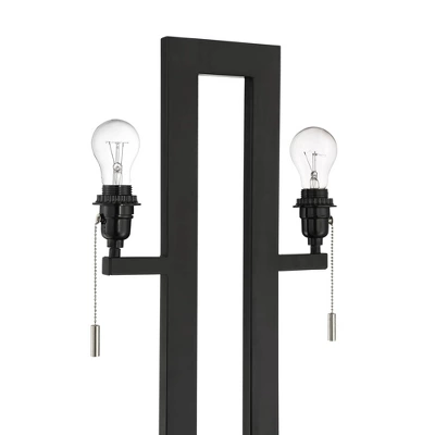 360 Lighting Neil Modern Table Lamp With Clear Riser 26" High Black With USB Charging Port White Rectangular Shade For Bedroom Living Room House Desk 2 360 Lighting Neil Modern Table Lamp With Clear Riser 26" High Black With USB Charging Port White Rectangular Shade For Bedroom Living Room House Desk - Image 2