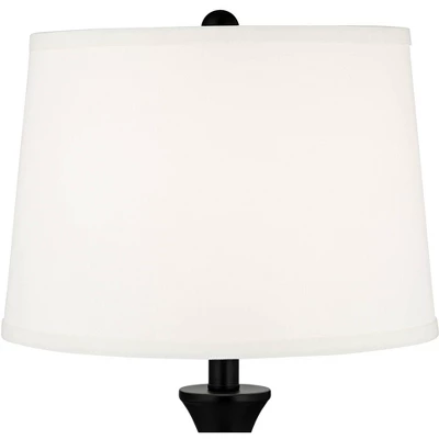360 Lighting Karl Modern Table Lamps 28 1/4" Tall Set Of 2 Black Metal With USB And AC Power Outlet In Base White Drum Shade For Bedroom Living Room 6 360 Lighting Karl Modern Table Lamps 28 1/4" Tall Set Of 2 Black Metal With USB And AC Power Outlet In Base White Drum Shade For Bedroom Living Room - Image 6