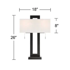 360 Lighting Neil Modern Rustic Table Lamp 26" High Black Metal With USB Charging Port White Rectangular Shade For Bedroom Living Room Bedside Desk 12 360 Lighting Neil Modern Rustic Table Lamp 26" High Black Metal With USB Charging Port White Rectangular Shade For Bedroom Living Room Bedside Desk -Outlet 360 Lighting Store GUEST be3701f7 6cc9 4c5d b3f2 b81f2eebd66f
