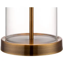 360 Lighting 26" High Cylinder Country Cottage Table Lamps Set Of 2 Fillable Clear Gold Finish Glass Metal White Shade Living Room Bedroom Bedside -Outlet 360 Lighting Store GUEST c39c00c7 acd4 4fe8 bb2d 5da094bae523