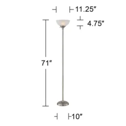 360 Lighting Modern Torchiere Floor Lamp With USB Charging Port 71” Tall Satin Nickel Alabaster Glass Shade Living Room Reading -Outlet 360 Lighting Store GUEST c79c1dfb 0345 4740 9243 3504196ce7d3