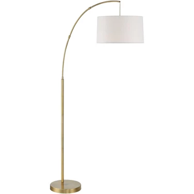 360 Lighting Modern Arc Floor Lamp With USB Charging Port 72" Tall Brass White Linen Drum Shade For Living Room Reading House Home 7 360 Lighting Modern Arc Floor Lamp With USB Charging Port 72" Tall Brass White Linen Drum Shade For Living Room Reading House Home - Image 7