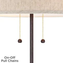 360 Lighting Modern Accent Table Lamp With USB And AC Power Outlet 23 1/2" High Bronze Fabric Drum Shade For Bedroom Living Room House Desk Bedside -Outlet 360 Lighting Store GUEST d49981cc a0b5 4426 aead 00a9612cb3ac