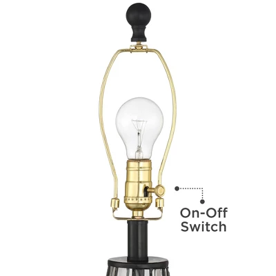 360 Lighting Hudson Rustic Accent Table Lamps 23" High Set Of 2 Bronze Clear Glass USB Charging Port Drum Shade For Bedroom Living Room Bedside Desk 3 360 Lighting Hudson Rustic Accent Table Lamps 23" High Set Of 2 Bronze Clear Glass USB Charging Port Drum Shade For Bedroom Living Room Bedside Desk - Image 3