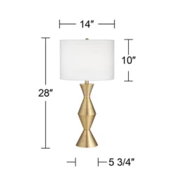 360 Lighting Elka Modern Mid Century Table Lamp 28" Tall Brass Geometric Metal White Drum Shade For Bedroom Living Room Bedside Nightstand Office Home 14 360 Lighting Elka Modern Mid Century Table Lamp 28" Tall Brass Geometric Metal White Drum Shade For Bedroom Living Room Bedside Nightstand Office Home -Outlet 360 Lighting Store GUEST da0d3874 84cd 4b6f b119 d6a8971567ab