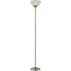 360 Lighting Modern Torchiere Floor Lamp With USB Charging Port 71” Tall Satin Nickel Alabaster Glass Shade Living Room Reading -Outlet 360 Lighting Store GUEST da84fb05 211e 4261 aeca c9156a2c3d79