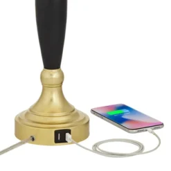 360 Lighting Kamila Traditional Table Lamps 27" Tall Set Of 2 Gold Black With Dual USB Charging Ports White Drum Shade For Bedroom Bedside Family Desk -Outlet 360 Lighting Store GUEST df731a95 8e5a 400d 8faa d444be0f7d6c