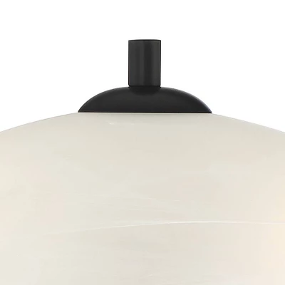 360 Lighting Heather Modern Accent Table Lamps Set Of 2 With Round Risers 22 1/2" High Iron USB And AC Power Outlet In Base Off White Glass For Desk 1 360 Lighting Heather Modern Accent Table Lamps Set Of 2 With Round Risers 22 1/2" High Iron USB And AC Power Outlet In Base Off White Glass For Desk