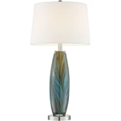 360 Lighting Azure Modern Table Lamps 29 1/2" Tall Set Of 2 Blue Brown Art Glass White Fabric Drum Shade For Bedroom Living Room Bedside Nightstand 12 360 Lighting Azure Modern Table Lamps 29 1/2" Tall Set Of 2 Blue Brown Art Glass White Fabric Drum Shade For Bedroom Living Room Bedside Nightstand -Outlet 360 Lighting Store GUEST e6e66b25 a868 4d4e a86e 490cb9064561