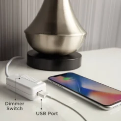 360 Lighting Modern Table Lamp With USB Charging Port 24 3/4" High Sea Foam Ceramic Oatmeal Drum Shade For Living Room Desk Bedroom -Outlet 360 Lighting Store GUEST ebc0f417 de2e 4349 b9ed c3ead5843cdf 2