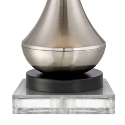 360 Lighting Simon Modern Table Lamps Set Of 2 With Square Risers 27" Tall Brushed Nickel USB Charging Port White Shade For Bedroom Living Room Desk -Outlet 360 Lighting Store GUEST ed47e65f 04d9 49a0 ae32 790dd3b5468a