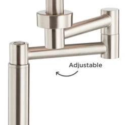 360 Lighting Camber Modern Desk Table Lamp 29" Tall Brushed Steel With USB And AC Power Outlet In Base Swing Arm Linen Shade For Bedroom Living Room -Outlet 360 Lighting Store GUEST f1eae3c4 e0cf 4b3c 9675 26f878e9f512