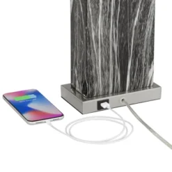 360 Lighting Connie Modern Table Lamps Set Of 2 25" High Black Faux Marble With USB Charging Ports White Rectangular Shade For Living Room House Desk -Outlet 360 Lighting Store GUEST f2109386 d3b3 46c3 91ac 031ddcc0ab21