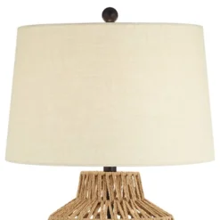 360 Lighting San Marcos Modern Coastal Table Lamp 27" Tall Natural Wicker Oatmeal Drum Shade For Bedroom Living Room Bedside Nightstand Office Kids -Outlet 360 Lighting Store GUEST f2e1f7e7 b47c 493a ae7c 88366a1c91d1