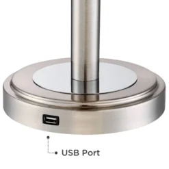 360 Lighting Camile Modern Table Lamps 25" High Set Of 2 Brushed Nickel With USB Charging Port Off White Drum Shade For Living Room Office House Desk -Outlet 360 Lighting Store GUEST f436b9cc 0a81 48d9 8178 4c9b9dea41c3 1