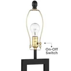 360 Lighting Modern Table Lamp With USB And AC Power Outlet 30" Tall Black Metal White Rectangle Shade For Living Room Bedroom House -Outlet 360 Lighting Store GUEST f45bbb95 cbf1 4e25 8917 f7b9aaf754cf