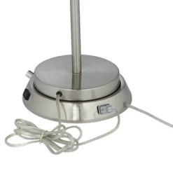 360 Lighting Reiner Modern Accent Table Lamp 23" High Blue Green Glass Nickel With USB And AC Power Outlet In Base Off White Drum Shade For Home Desk -Outlet 360 Lighting Store GUEST f485576e a842 4878 9a51 a5ea7ce04759 1