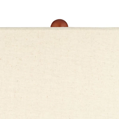 360 Lighting Amelia 28 3/4" Tall Mid Century Modern End Table Lamp Matte Black Ceramic Wood Single Living Room Bedroom Bedside Oatmeal Shade 2 360 Lighting Amelia 28 3/4" Tall Mid Century Modern End Table Lamp Matte Black Ceramic Wood Single Living Room Bedroom Bedside Oatmeal Shade - Image 2