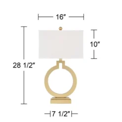 360 Lighting Modern Table Lamps 28 1/2" Tall Set Of 2 With USB Charging Port Brushed Gold Open Ring White Shade For Bedroom Living Room House Bedside -Outlet 360 Lighting Store GUEST f57d310e b52e 49a9 a0c6 4eb8b401ccdc