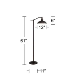 360 Lighting Rustic Downbridge Floor Lamp With USB Charging Port 61" Tall Satin Bronze Metal Dome Shade Living Room Reading House -Outlet 360 Lighting Store GUEST f5a31972 b9ff 455c b9c3 53c0266bc766