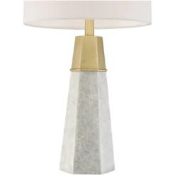 360 Lighting Julie Modern Table Lamps 27 1/2" Tall Set Of 2 Faux Marble Gold Tapered Column Fabric Drum Shade For Bedroom Living Room Bedside Office -Outlet 360 Lighting Store GUEST f72794af 1d28 4123 850a d6d9f51b186e