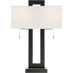 360 Lighting Neil Modern Table Lamp With Black Marble Riser 26" High Two Tone USB Charging Port White Rectangular Shade For Bedroom House Home Desk 9 360 Lighting Neil Modern Table Lamp With Black Marble Riser 26" High Two Tone USB Charging Port White Rectangular Shade For Bedroom House Home Desk -Outlet 360 Lighting Store GUEST f9bba6c1 76e8 443d 8c57 7fd6c0901e32