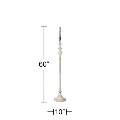 360 Lighting Vintage Shabby Chic Floor Lamp Base 60" Tall Antique White Washed For Living Room Reading Bedroom Office 4 360 Lighting Vintage Shabby Chic Floor Lamp Base 60" Tall Antique White Washed For Living Room Reading Bedroom Office - Image 4