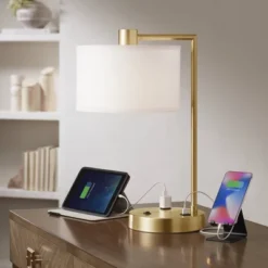 360 Lighting Colby Antique Gold Desk Lamps With Outlet And USB Port Set Of 2 -Outlet 360 Lighting Store GUEST fb9fc1fe 388f 44d7 825c 6da7e7393c29