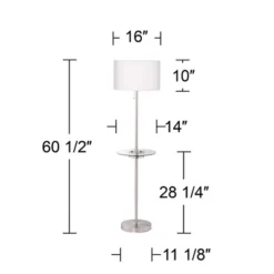 360 Lighting Caper Modern Floor Lamps With Tray Table 60 1/2" Tall Set Of 2 Brushed Nickel USB And Outlet Off White Fabric Drum Shade For Living Room -Outlet 360 Lighting Store GUEST fdfcc0be ef16 4d5d 8ecd d75701119c50 1
